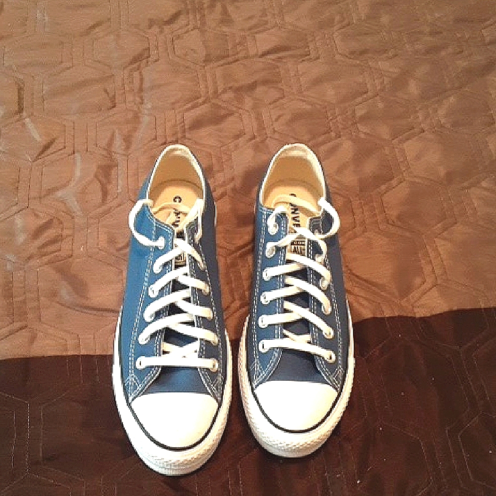 Blue and White Sneakers
